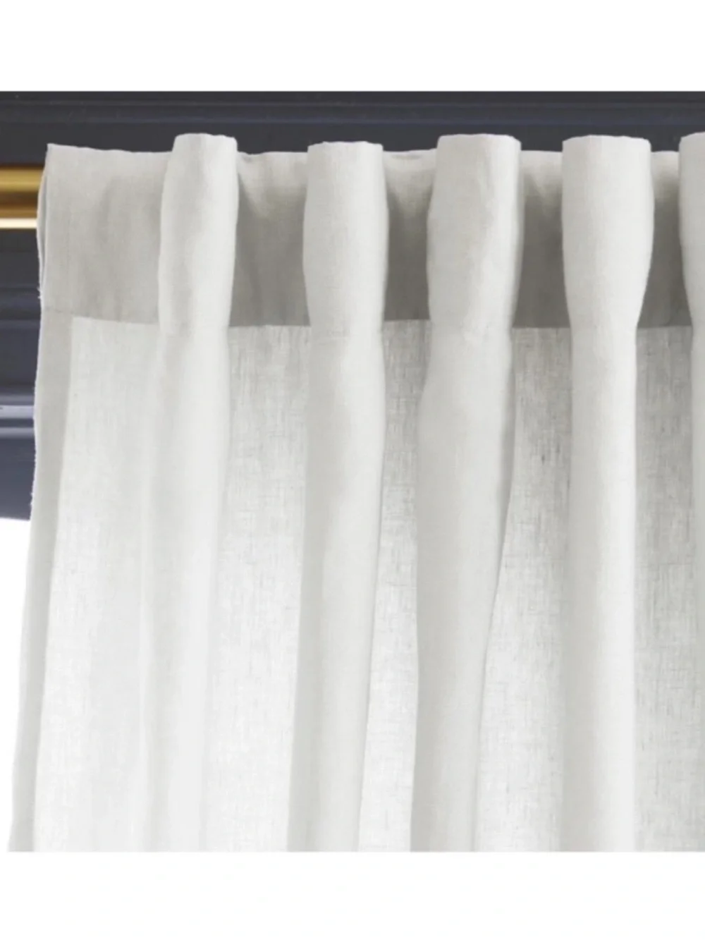 NWT QUINCE Set Of 2 48x96 European Linen Curtains Cream 0458